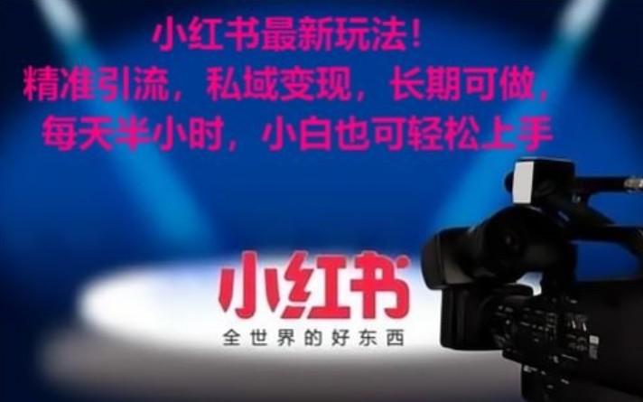 小红书最新玩法！精准引流，私域变现，长期可做，每天半小时，小白也可轻松上手-兵兵资源