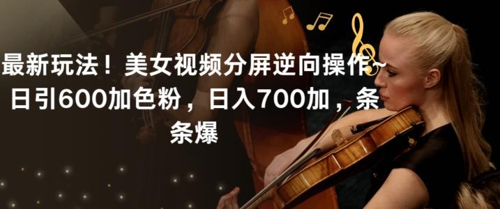 最新玩法！美女视频分屏逆向操作~日引600加色粉，日入700加，条条爆【揭秘】-兵兵资源