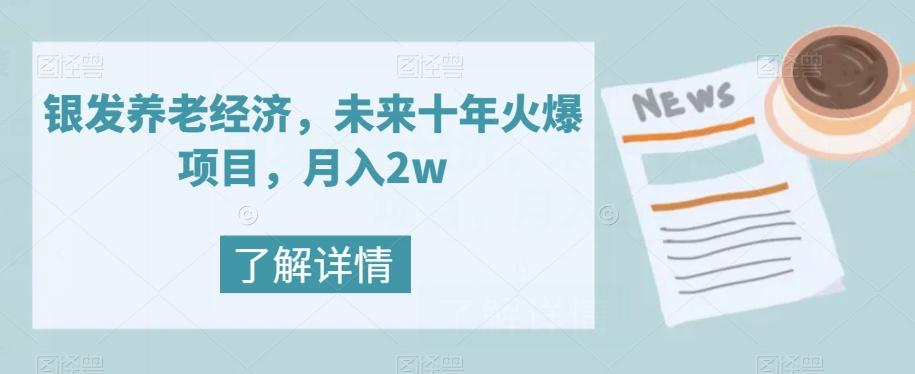 银发养老经济，未来十年火爆项目，月入2w【揭秘】-兵兵资源