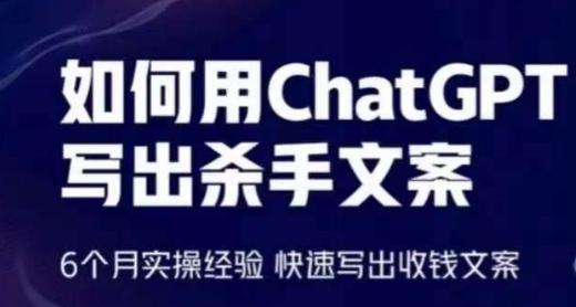 如何用ChatGPT写出杀手文案，6个月实操经验，快速写出收钱文案-兵兵资源