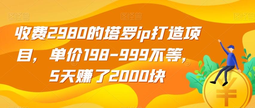 收费2980的塔罗ip打造项目，单价198-999不等，5天赚了2000块【揭秘】-兵兵资源