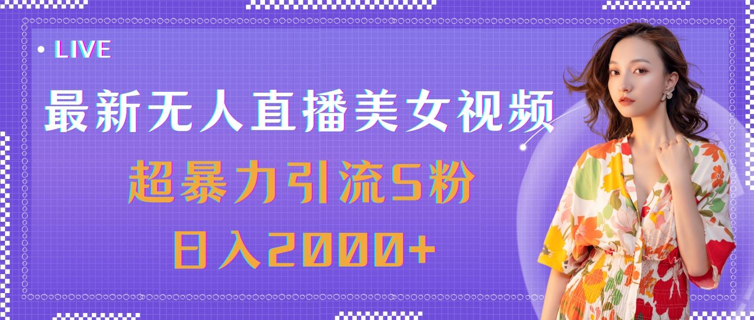 最新无人直播美女视频，超暴力引流S粉日入2000+-兵兵资源