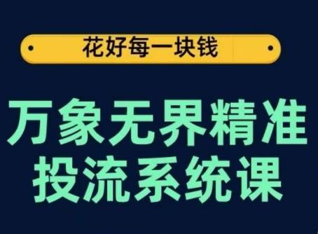 万象无界精准投流系统课，从关键词到推荐，从万象台到达摩盘，从底层原理到实操步骤-兵兵资源