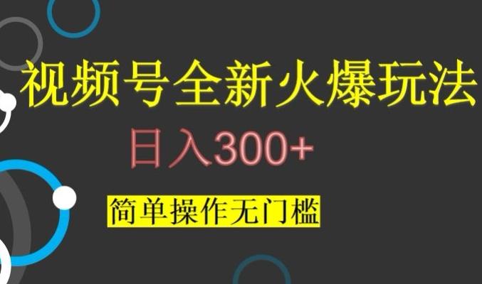 视频号最新爆火玩法，日入300+，简单操作无门槛【揭秘】-兵兵资源