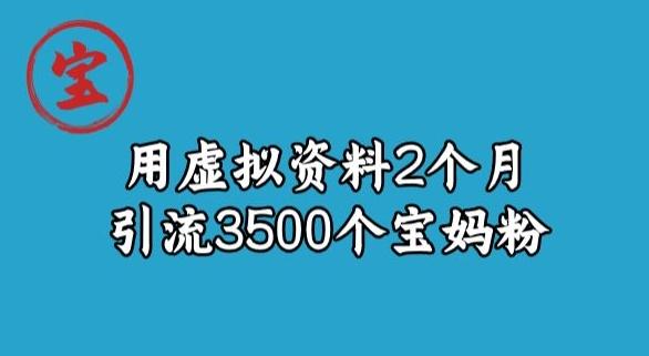 宝哥虚拟资料项目，2个月引流3500个宝妈粉-兵兵资源