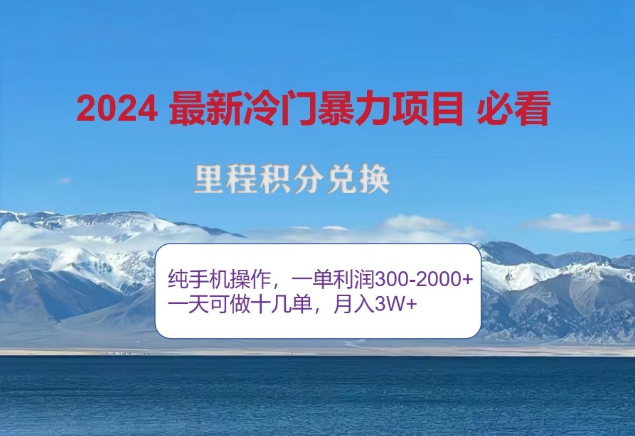 2024惊爆冷门暴利，里程积分最新玩法，高爆发期，一单300+—2000+-兵兵资源