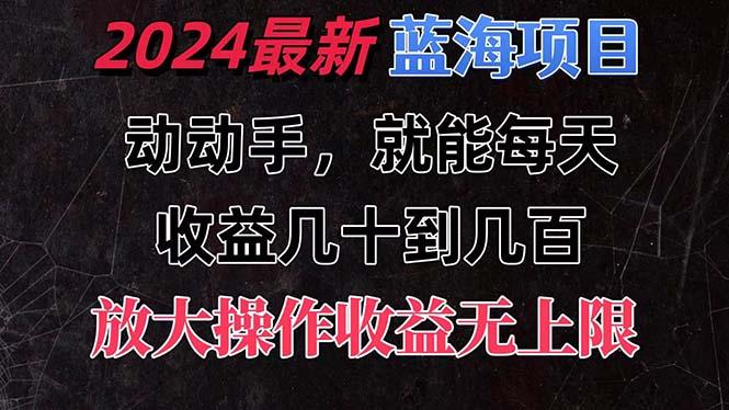 有手就行的2024全新蓝海项目，每天1小时收益几十到几百，可放大操作收…-兵兵资源