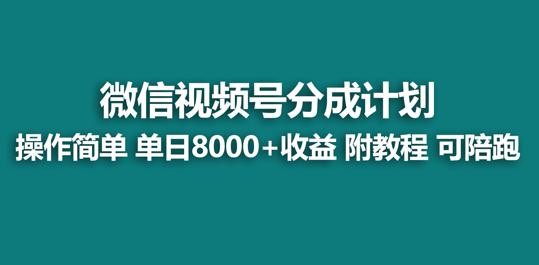 【蓝海项目】视频号分成计划，快速开通收益，单天爆单8000+，送玩法教程-兵兵资源