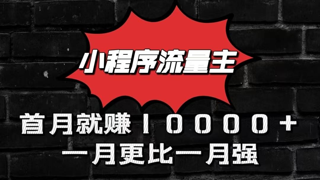 小程序流量主首月就赚10000+，一月更比一月强！小本创业首选-兵兵资源