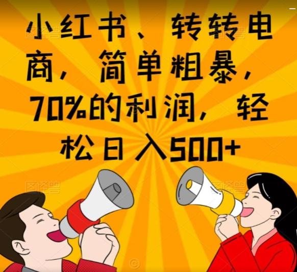 小红书、转转电商，简单粗暴，70%的利润，轻松日入500+-兵兵资源