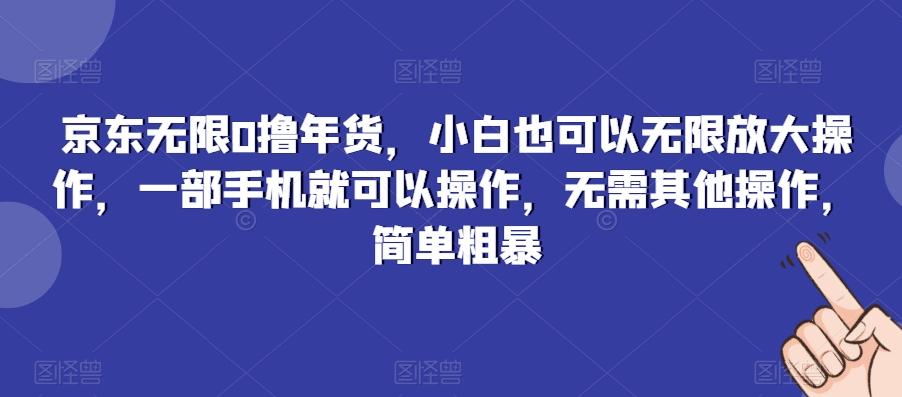 京东无限0撸年货，小白也可以无限放大操作，一部手机就可以操作，无需其他操作，简单粗暴-兵兵资源
