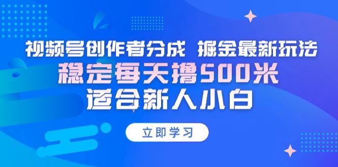 【蓝海项目】视频号创作者分成 掘金最新玩法 稳定每天撸500米 适合新人小白-兵兵资源