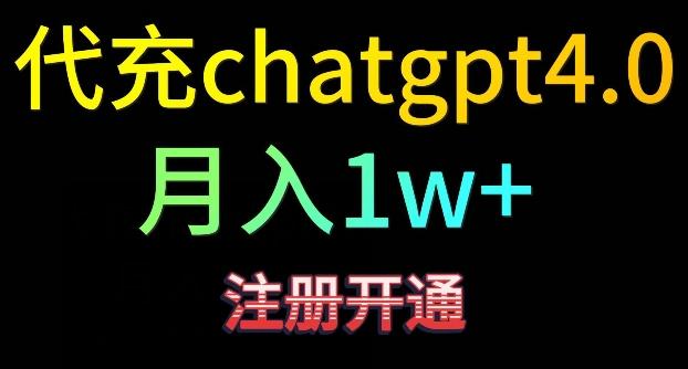代充chatgpt4，日入500+，精准引流，暴力变现【揭秘】-兵兵资源