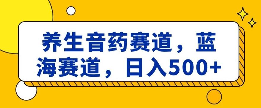 养生音药赛道，蓝海赛道，日入500+【揭秘】-兵兵资源