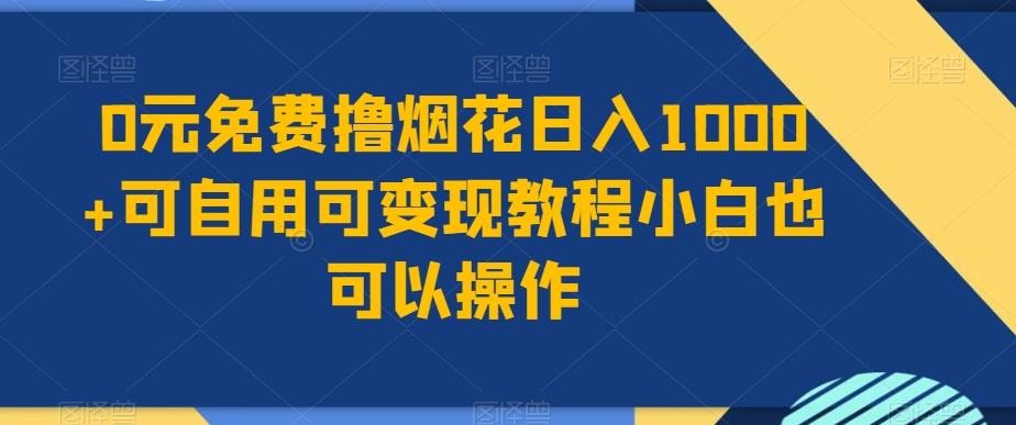 0元免费撸烟花日入1000+可自用可变现教程小白也可以操作，永久免费更新链接-兵兵资源