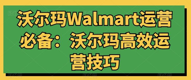 沃尔玛Walmart运营必备：沃尔玛高效运营技巧-兵兵资源
