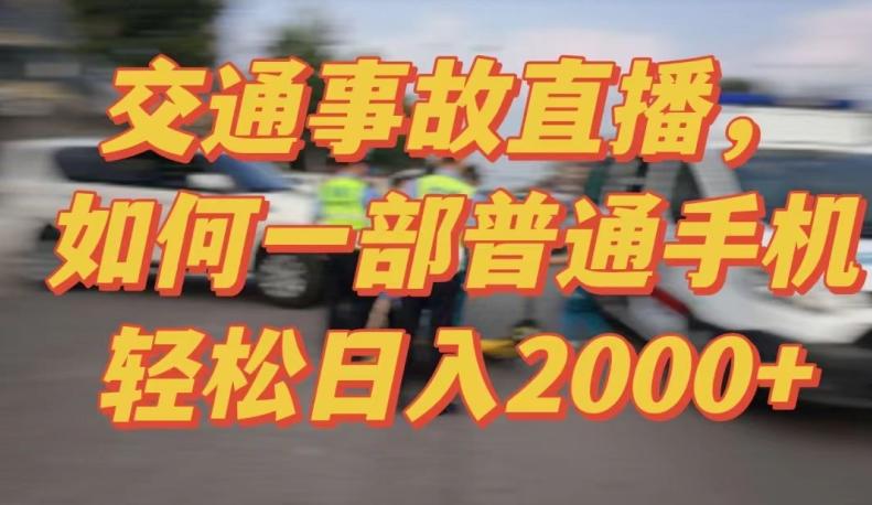 2024最新玩法半无人交通事故直播，实战式教学，轻松日入2000＋，人人都可做【揭秘】-兵兵资源