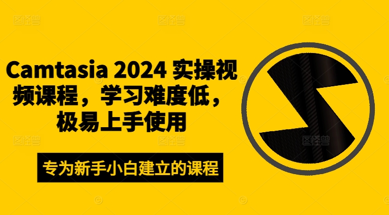 Camtasia 2024 实操视频课程，学习难度低，极易上手使用-兵兵资源
