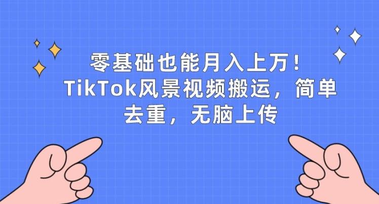 零基础也能月入上w，TikTok风景视频搬运，简单去重，无脑上传【揭秘】-兵兵资源