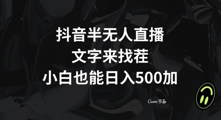 抖音半无人直播，文字来找茬小游戏，每天收益500+【揭秘】-兵兵资源