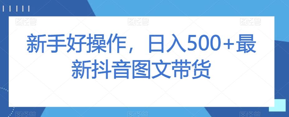 新手好操作，日入500+最新抖音图文带货【揭秘】-兵兵资源