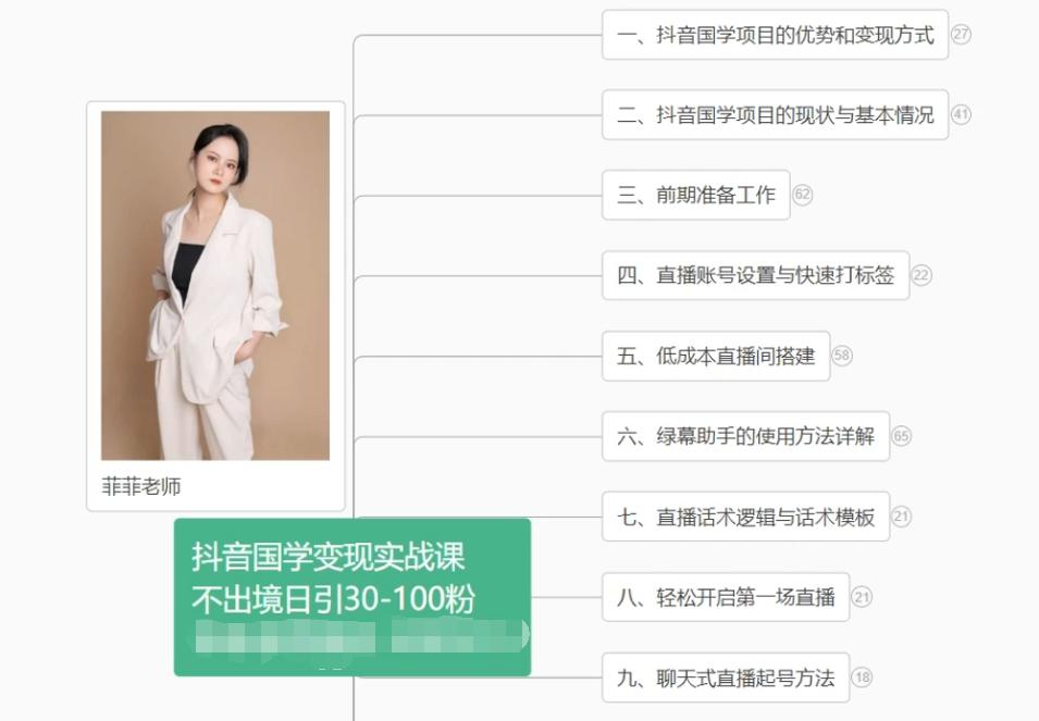 抖音国学变现项目：不出境日引30-100粉实战课程-兵兵资源
