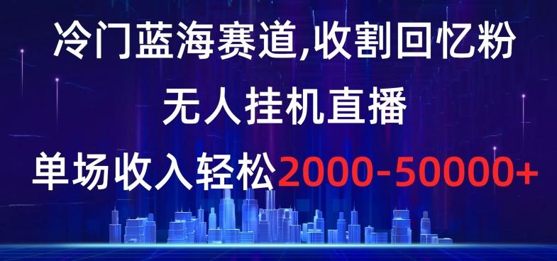 冷门蓝海赛道，收割回忆粉，无人挂机直播，单场收入轻松2000-5w+【揭秘】-兵兵资源