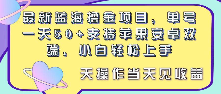 最新蓝海撸金项目，单号一天50+， 支持苹果安卓双端，小白轻松上手 当…-兵兵资源