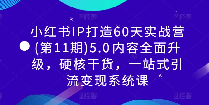 小红书IP打造60天实战营(第11期)5.0​内容全面升级，硬核干货，一站式引流变现系统课-兵兵资源