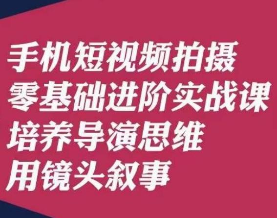 手机短视频拍摄零基础进阶实战课，培养导演思维用镜头叙事唐先生-兵兵资源