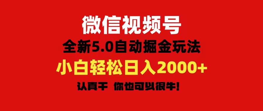 微信视频号变现，5.0全新自动掘金玩法，日入利润2000+有手就行-兵兵资源