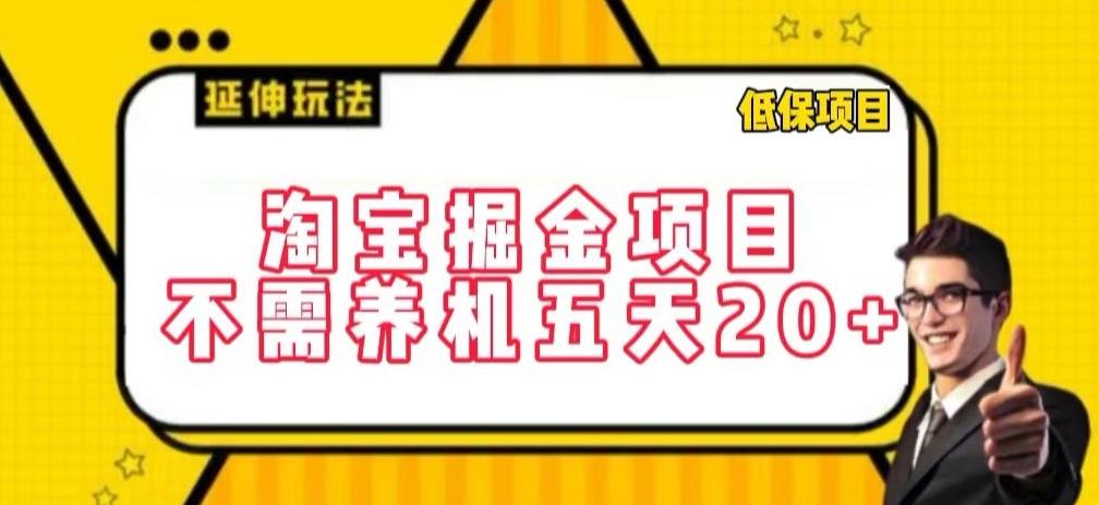 淘宝掘金项目，不需养机，五天20+，每天只需要花三四个小时【揭秘】-兵兵资源