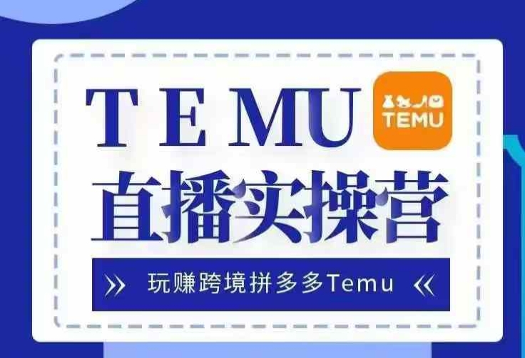 Temu直播实战营，玩赚跨境拼多多Temu，国内电商卷就出海赚美金-兵兵资源