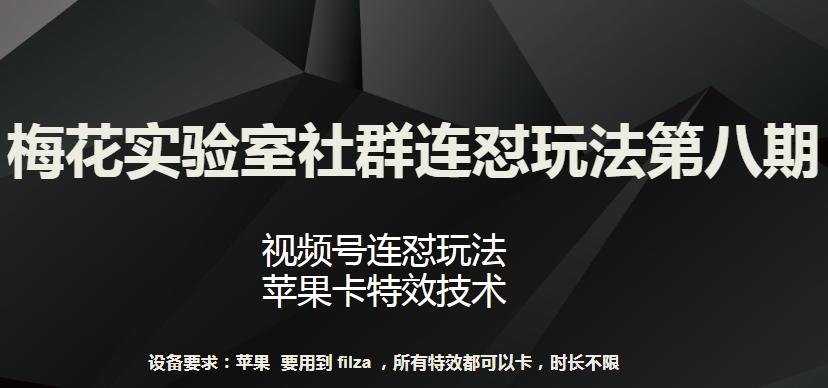 梅花实验室社群连怼玩法第八期，视频号连怼玩法 苹果卡特效技术【揭秘】-兵兵资源