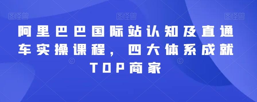 阿里巴巴国际站认知及直通车实操课程，四大体系成就TOP商家-兵兵资源