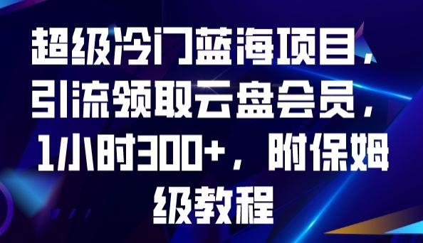 超级冷门蓝海项目，引流领取云盘会员，1小时300+，附保姆级教程-兵兵资源
