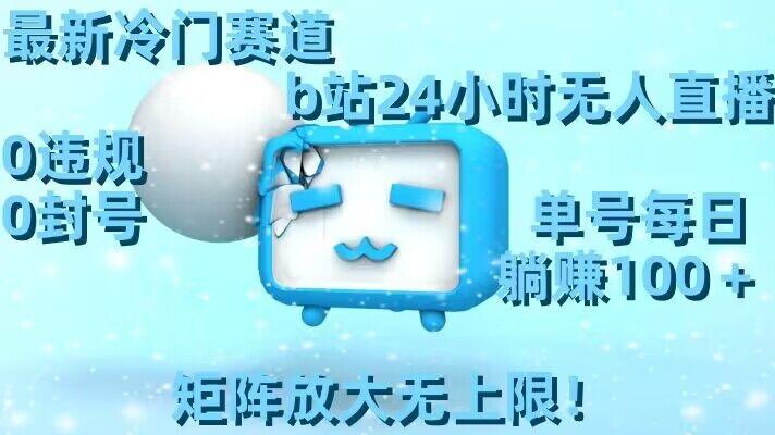 最新冷门赛道，b站24小时无人直播，0违规0封号，单号每日躺赚100＋，矩阵放大无上限【揭秘】-兵兵资源