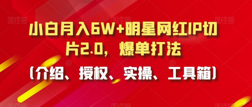 小白月入6W+明星网红IP切片2.0，爆单打法(介绍、授权、实操、工具箱)【揭秘】-兵兵资源
