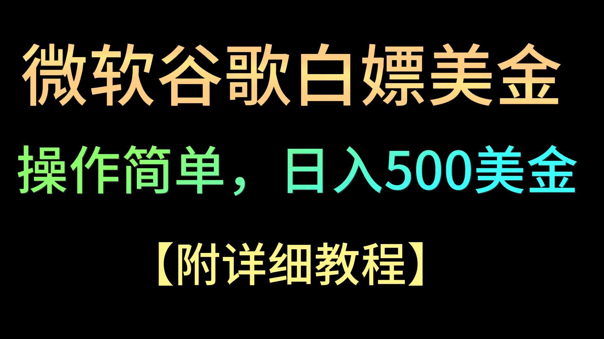 微软谷歌项目3.0，轻松日赚500+美金，操作简单，小白也可轻松入手！-兵兵资源
