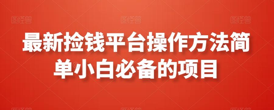 最新捡钱平台操作方法简单小白必备的项目-兵兵资源