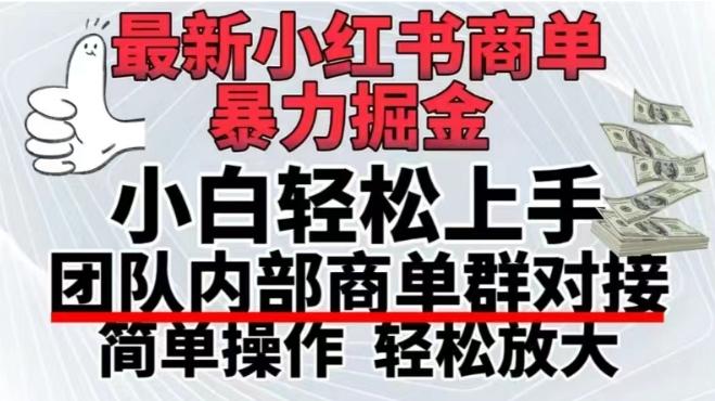 最新小红书商单，暴力掘金，单月稳定变现3W+-兵兵资源