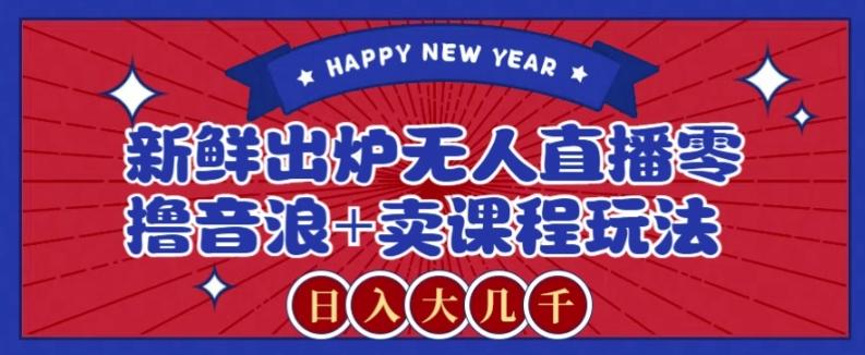 2024最新无人直播零撸音浪+卖课程玩法，日入大几千不是梦【揭秘】-兵兵资源