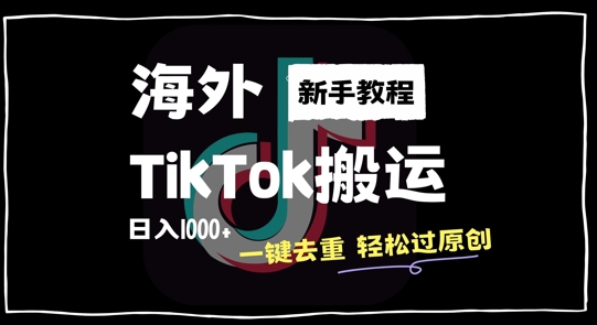 2024最新海外TikTok搬运玩法，一键去重轻松过原创，新手无经验也能日入1k【揭秘】-兵兵资源