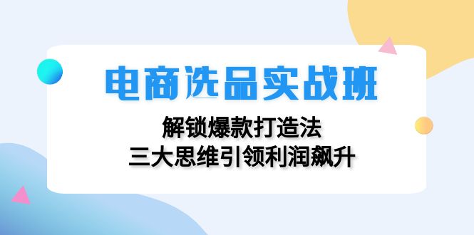 电商选品实战班：解锁爆款打造法，三大思维引领利润飙升-兵兵资源