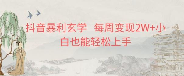 抖音暴利玄学，每周变现2W+小白也能轻松上手-兵兵资源