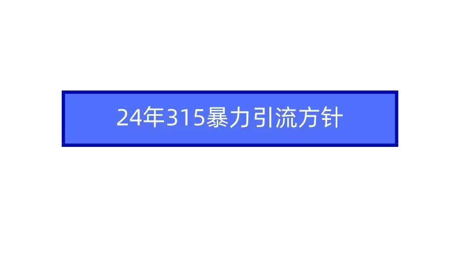 2024年自媒体爆款视频制作，快速涨粉暴力引流方针！-兵兵资源