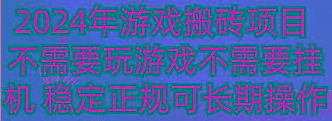 2024年游戏搬砖项目 不需要玩游戏不需要挂机 稳定正规可长期操作-兵兵资源