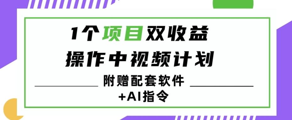 1个项目双收益？操作中视频计划1天最高3100+收益？（附赠配套软件+AI指令）-兵兵资源