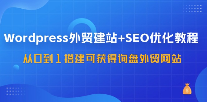 WordPress外贸建站+SEO优化教程，从0到1搭建可获得询盘外贸网站(57节课)-兵兵资源