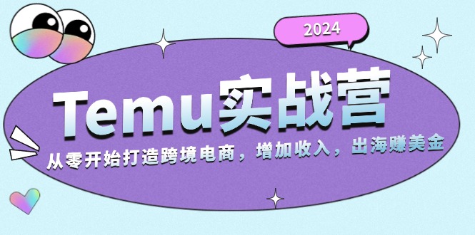 2024Temu实战营：从零开始打造跨境电商，增加收入，出海赚美金-兵兵资源